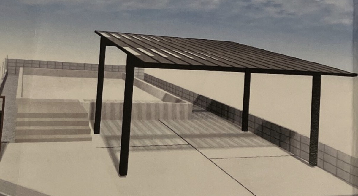 カーポートが書かれたシンプルなパース