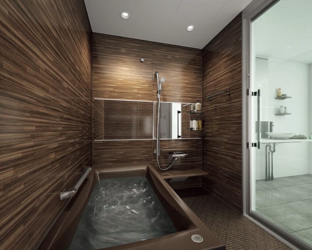 ブラウンを基調としたお風呂