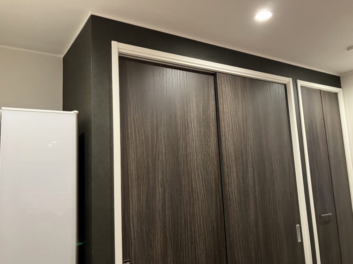 扉を閉めた背面収納